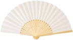 50pcs Cream-Coloured Paper Hand Fan Bamboo Folding fan Handheld Paper Fan - Image 5