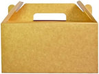 PandaPandaPPS 50 Pack Brown Food- Safe Paperboard Gable Boxes 8.25×5×4 inch by PandaPandaPPS