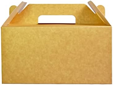 PandaPandaPPS 50 Pack Brown Food- Safe Paperboard Gable Boxes 8.25×5×4 inch by PandaPandaPPS