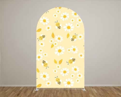 Honey Bee Arch Stretchy Fabric Covers for Birthday Party Flowers Arched Backdrop Cover Baby Shower Wedding Props(Cover Only) - Image 3