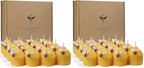 DEYBBY Natural Beeswax Candles Bulk Set of 16, Small Bees Wax Votive Candles with Little Bee Decorations as Housewarming Birthday Event Gift Party Favor (Yellow) (Pack of 2) by DEYBBY