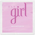 It's A Girl Cocktail Napkins / 100 Ooh La Color Personalized Printed 3 Ply Paper 4 3/4" x 4 3/4" Beverage Napkins/DIY Custom Baby Shower Gender Reveal Party Event Dessert Napkins/Made In The USA by CanopyStreet