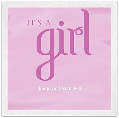 It's A Girl Cocktail Napkins / 100 Ooh La Color Personalized Printed 3 Ply Paper 4 3/4" x 4 3/4" Beverage Napkins/DIY Custom Baby Shower Gender Reveal Party Event Dessert Napkins/Made In The USA by CanopyStreet