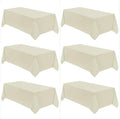 VidaFete 6 Pack 90 * 132inch Ivory Rectangle Tablecloth for 6ft Tables by VidaFete