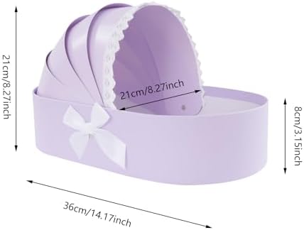 Liffshsy 10pcs Baby Shower Flower Basket Gift Box, Medium Purple Cradle Floral Basket Cradle Gift Box Flower Arrangement Basket, Decorative Boxes Companion Gift Box for Birthday Party Prenatal Party Wedding - Image 2