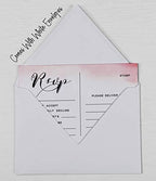50 Blank RSVP Cards With White Envelopes- Watercolor Splash Style Response Card-RSVP For Wedding-Rehearsal Dinner-Baby Shower-Bridal Shower-Engagement Party Invitations - Image 6