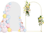 7.2FT Wedding Arch Backdrop Stand and White Arch Cover, White Spandex Fitted Backdrop Cover and Gold Wedding Arch Frame for Birthday Party Wedding Ceremony Bridal Baby Shower, Parties Decoration. by SPRITEDISPLAY