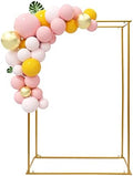 4 Post Rectangular Wedding Backdrop, Portable Pipe and Drape Backdrop Stand for Parties Silver Wedding Garden Balloon Arch Frame for Birthday Parties Banquets Background Decor by Unknown