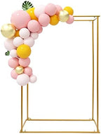 4 Post Rectangular Wedding Backdrop, Portable Pipe and Drape Backdrop Stand for Parties Silver Wedding Garden Balloon Arch Frame for Birthday Parties Banquets Background Decor by Unknown
