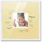 Poster Palooza 16x16 White Autograph & Signature Picture Frame With Yellow Square Opening Photo Mat for 5x5 Pictures - With Pens, UV Acrylic & Foamboard Backing by PosterPalooza