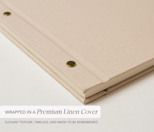 Personalized Luxe Photo Guest Book (Design 4) – 11.5 x 8.5" Minimal Aesthetics, Screw Bound with Custom Oatmeal Hardcover & Photo + Lined or Blank Pages - Wedding, Baby Shower, Anniversary - Image 6