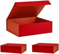 Extra Large Red Gift Box 3 Pack 19x16x6 Inches,Gift Boxs for Presents with Lid Magnetic Closure Collapsible,Bridesmaid Proposal Box,Birthday, Christmas,for Clothes and Large Gifts by PLINJOY