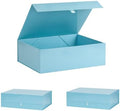 Extra Large Gift Box 3 Pack 16.5x14x5.5 Inches,Blue Gift Boxs for Presents with Lid Magnetic Closure Collapsible,Groomsman Proposal Box,Birthday, Christmas,for Clothes and Large Gifts by PLINJOY