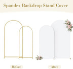 7.2FT 6FT Arch Backdrop Cover for Party, Set of 2 Stretchy Spandex Fitted Arch Stand Cover for Baby Shower, Birthday Wedding Decor, Chiara Backdrop Cover with Double-Sided Design(White) - Image 5