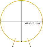 Fomcet 5ft Round Backdrop Stand Gold Circle Arch Metal Wedding Arch - Image 2
