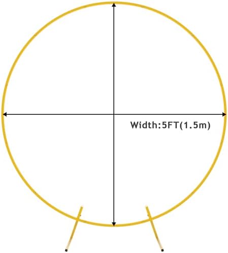 Fomcet 5ft Round Backdrop Stand Gold Circle Arch Metal Wedding Arch - Image 2