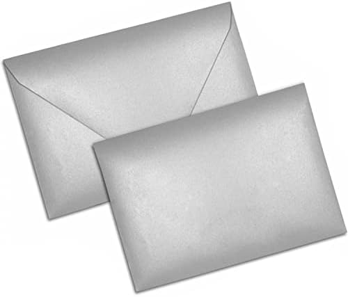 Darling Souvenir A2 Metallic-Silver Invitation Envelopes (4 3/8 x 5 3/4) Euro V-Flap 80 LBS Ideal for Weddings, Birthday, Invitations, Baby Shower,Bridal Shower -Packs & Colours Available - Image 2