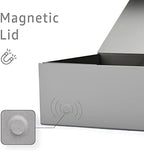 Grey Business Gift Box with Magnetic Lid for Presents, 13.85"x8.35"x4.45" - Image 3