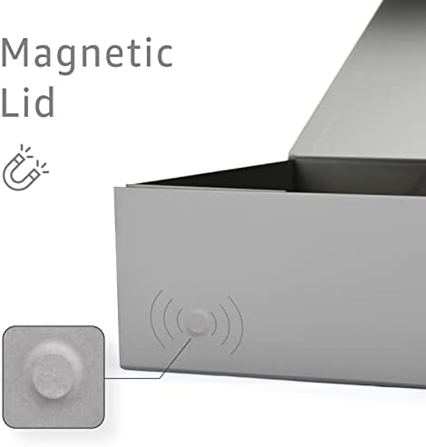 Grey Business Gift Box with Magnetic Lid for Presents, 13.85"x8.35"x4.45" - Image 3