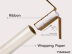 Vitalizart White Metallic Grid Wrapping Paper Set 30" Ogranza Ribbon & Tags - Image 3