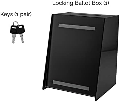 Locking Ballot Box 8.75" Countertop Raffle Thoughts or Suggestion Forms Collection Bin Black Acrylic by Marketing Holders - Image 2