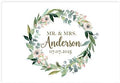 Andaz Press Custom Personalized Disposable Paper Placemats, 12 x 18 Inch, Set of 25, Mr & Mrs Floral Peach Wreath, Tableware, Dining, Tabletop, Table Setting for Wedding, Bridal Shower by AndazPress