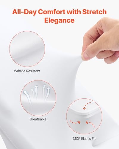 VEVOR Chair Covers, Polyester Spandex Chair Cover, Stretch Slipcovers for Wedding Party Dining Banquet Flat-Front Chair Covers (White-c, 150PCS) - Image 3
