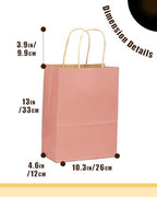 qiqee 100PCS Gift Bag with Handles Bulk Kraft Bright Pink Paper Bags Multiple Uses (13"x10.3"x4.6"- Large Size) - Image 5