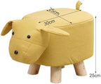 Children's Animal Footstool, Yellow Dog Ottoman with Wooden Legs, 11.8 x 9.8 x 9.8 in Non-Slip Stool for Entryway and Bedroom - Image 2