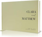 Personalized Guest Book - 11.5" x 8.5" Premium Custom Guest Signing Book with Bookmark and Blank Pages for Wedding Reception Table Decoration Engagement Birthday Party Event, Sage by ModernAlbumDesigns