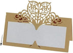Name Tent Table Cards 200Pcs Vintage Flower Laser Cut Table Name Place Cards Lace Name Message Setting Card Wedding Birthday Party Favor Decoration(Yellow) by Unknown