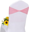 Spandex Pink Chair Sashes Bows 60 Pcs Light Pink Chair Sashes Elastic Chair Cover Bands Ties Without Buckle for Wedding Birthday Party Ceremoney Events Decoration by Unknown