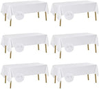 Fokitut 6 Pack Waterproof Rectangle Tablecloth, 60x120 Inch,Stain Resistant and Wrinkle Polyester Table Cloth, Fabric Table Cover for Kitchen Dining, Wedding, Party, Holiday Dinner-White by BalsaCircle