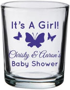 Personalized It's a Girl! Butterfly Baby Shower Favor votives, Favors for Guests in Bulk, Custom votives for Baby Showers, Diaper Parties, Gender Reveals, & More! by Custom