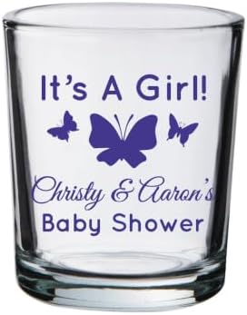 Personalized It's a Girl! Butterfly Baby Shower Favor votives, Favors for Guests in Bulk, Custom votives for Baby Showers, Diaper Parties, Gender Reveals, & More! by Custom