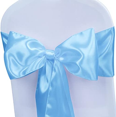 Babenest 50pcs Satin Chair Sashes Ties for Party Wedding, Baby Blue by Babenest