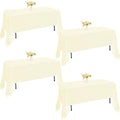 4 Pack Rectangle Tablecloth for 8 Foot Tables Washable Polyester Table Cover for Wedding Dining Table Parties Banquet（60x126 Beige） by JALANCY