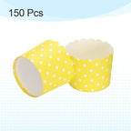HARFINGTON 150Pcs Paper Baking Cups 6oz Disposable Bulk Cupcake Dot Yellow - Image 3