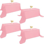 4 Pack Rectangle Tablecloth 90x132Inch Pink Washable Polyester Table Cover for Wedding Dining Table Buffet Parties Banquet Decoration（Pink） by JALANCY