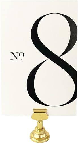 Weekend Paper Co.™ Modern Wedding Table Numbers, Single-Sided 4x6 Modern Design, Black Matte Ink, Numbers 1-25 plus 4 BONUS signs for Your Wedding, Reception, Anniversary, Birthday Party or Any Celebration! (Note: These cards feature an intentional ful... by WeekendPaperCo