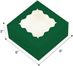 Bakepacker Deep Green Cookie Boxes With Window 6x6x3 inches 60pcs - Image 4