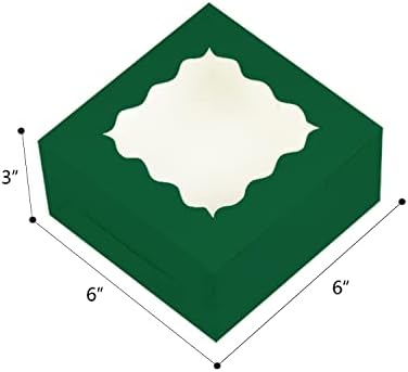 Bakepacker Deep Green Cookie Boxes With Window 6x6x3 inches 60pcs - Image 4