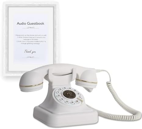 Audio Guest Book Wedding Phone- Record Customized Audio Messages with GuestBook – A Personal and Convenient Way to Preserve Your Special Occasions (Pure White) - Image 6