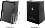 Marketing Holders 10 Pack Acrylic Suggestion Ballot Box with Lock and 4" Trifold Pocket Black Acrylic with 5.5" x 8.5" Slide in Header Sign Holder Countertop Bin - Image 3