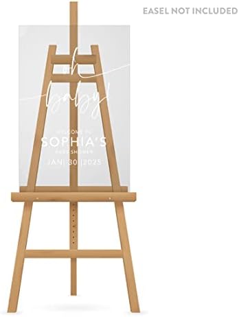 Andaz Press Custom Large Oh Baby! Welcome Sign - 16" x 24" Minimal Personalized Acrylic Signage for Baby Shower, Gender-Neutral Sprinkle, Fall Decorations - Image 3
