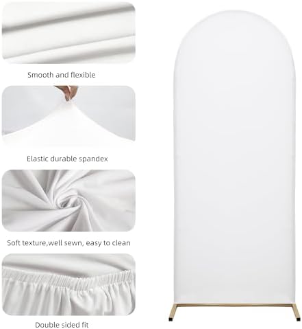 Set of 2 Wedding Arch Cover Stretchy Spandex Fabric Backdrop for Arch Stand - Image 5