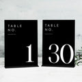 Wedding Black Table Numbers 1-30 with Stands, 5"x7" Black Acrylic Table Numbers with White Font for Wedding Party Reception (1-30, 5"x7") by JINMURY