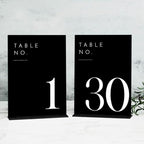 Wedding Black Table Numbers 1-30 with Stands, 5"x7" Black Acrylic Table Numbers with White Font for Wedding Party Reception (1-30, 5"x7") by JINMURY