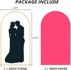 Neatsure Arch Backdrop Stand and Cover Set, 7.2FT Metal Photo Balloon Arch Backdrop Stand for Wedding Birthday Party Baby Shower Ceremony Graduation Decoration, Fushia - Image 3