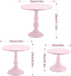 Set of 3 Pink Cake Stands, QENUIITEA Metal Round Cake Holder Dessert Pie Pizza Display Stand 8" 10" 12" Serving Tray Decoration for Wedding Celebration Party Birthday Baby Shower - Image 4
